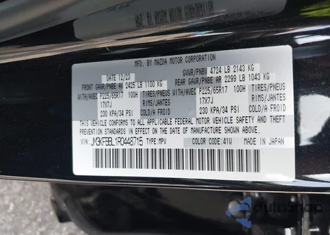 2024 Mazda Cx-5 2.5 S Select from USA, damaged, VIN JM3KFBBL1R0448715